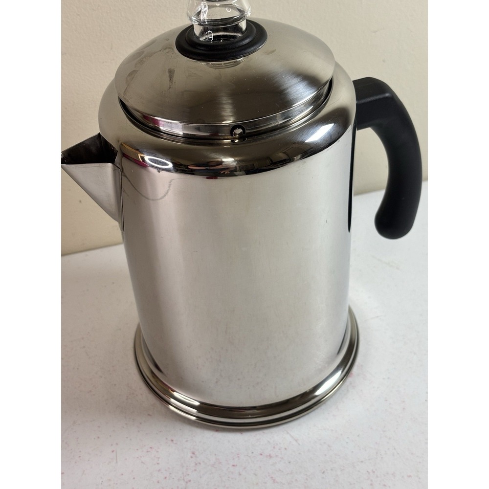 Farberware Stove Top Percolator Coffee Pot Stainless Steel 8 Cup Q20C